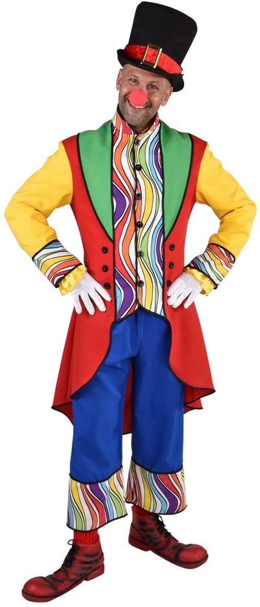 Clown & Nar Kostuum | Regenboog Golven Clown Circus Theater | Man | Small | Carnaval kostuum | Verkleedkleding